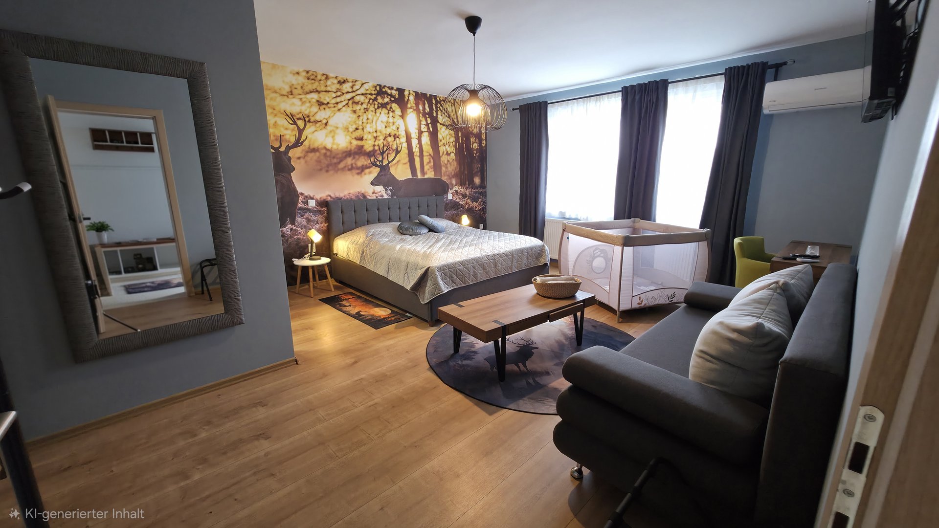 Schlafzimmer Hirsch Detail